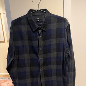 Vince Blue and Gray Checkered Shirt